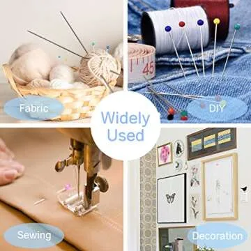 iminoo 200 pcs Multicolor Sewing Pins Plastic Head Straight Pins Craft Positioning Pins Fixed Sewing Marker Needle for Crafting Dressmaker, Jewelry Decoration and Other Crafts Making (Colorful 200)