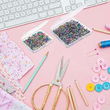 iminoo 200 pcs Multicolor Sewing Pins Plastic Head Straight Pins Craft Positioning Pins Fixed Sewing Marker Needle for Crafting Dressmaker, Jewelry Decoration and Other Crafts Making (Colorful 200)