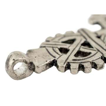 Silver Ethiopian Coptic Cross Pendant, African Abyssinian Design, Orthodox Christian Pendant for Jewelry, The Bead Chest