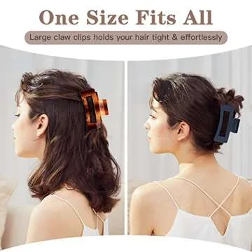8 Pcs Large Claw Clips for Thick Hair - Stylish Hold