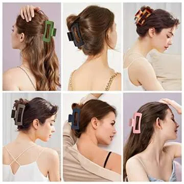 8 Pcs Large Claw Clips for Thick Hair - Stylish Hold