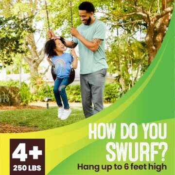 Swurfer Tree Outdoor Swing Set Swing – Playground Swing Seat Replacement, Swing Set Accessories, E...