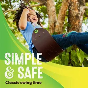 Swurfer Tree Outdoor Swing Set Swing – Playground Swing Seat Replacement, Swing Set Accessories, Easy Installation, Comfortable Heavy Duty Rubber Coated Chains, Weather Resistant, Ages 4 and Up