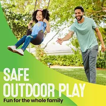 Swurfer Tree Outdoor Swing Set Swing – Playground Swing Seat Replacement, Swing Set Accessories, Easy Installation, Comfortable Heavy Duty Rubber Coated Chains, Weather Resistant, Ages 4 and Up