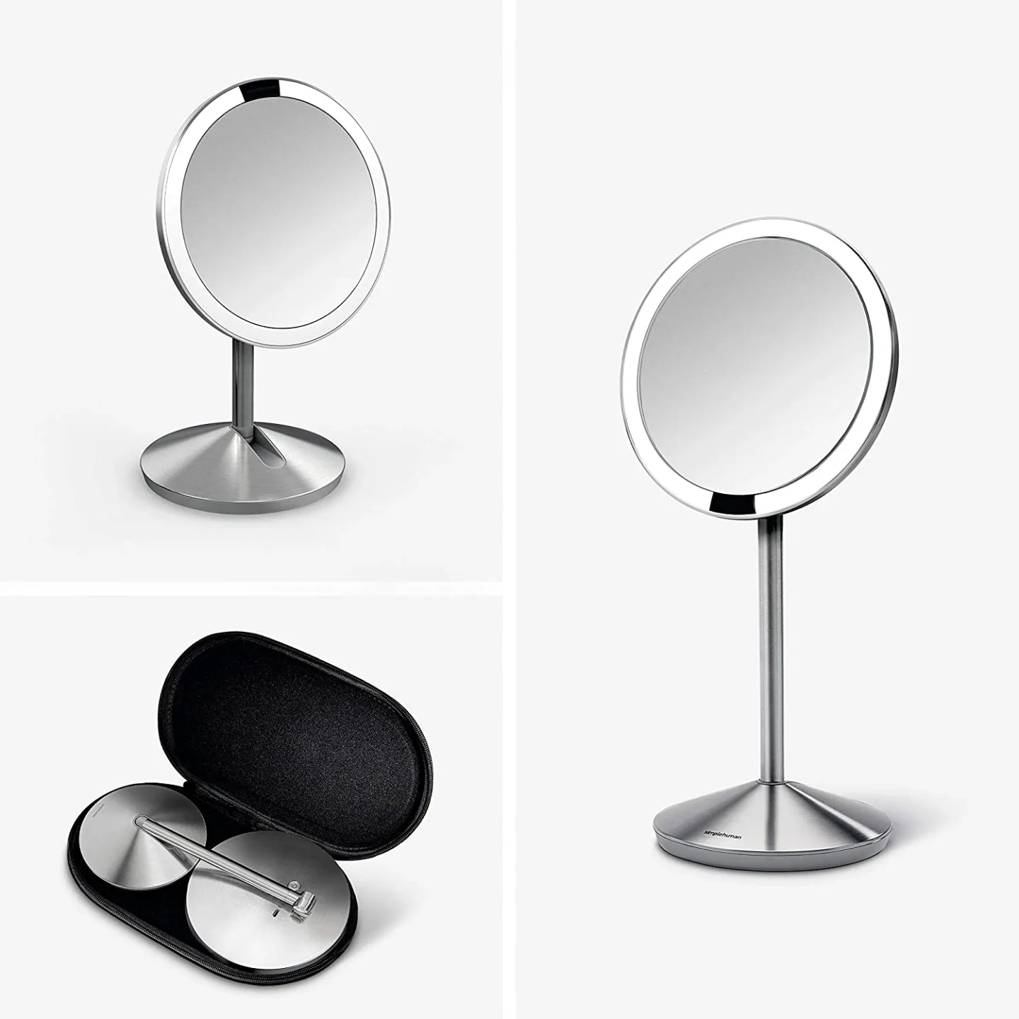 simplehuman Travel Sensor Makeup Mirror 10x Magnification