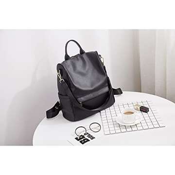 CLUCI Womens Backpack Purse Fashion Leather Large Travel Bag Ladies Shoulder Bags Black