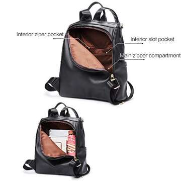 CLUCI Womens Backpack Purse Fashion Leather Large Travel Bag Ladies Shoulder Bags Black