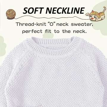 Peecabe Toddler Baby Girl Boy Cable Knit Sweater Cotton Infant Pullover Crewneck Long Sleeve Sweatsh...