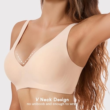 Women’s No Underwire Wireless Deep V Bra - Comfort