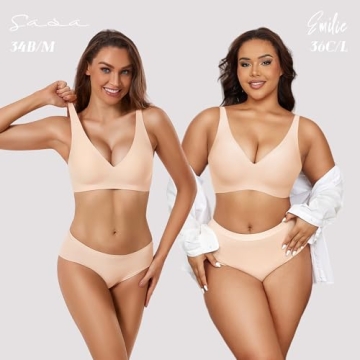 Women’s No Underwire Wireless Deep V Bra - Comfort