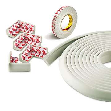 Furniture Edge and Corner Guards | 16.2ft Protective Foam Cushion | 15ft Bumper 4 Adhesive Childsafe...