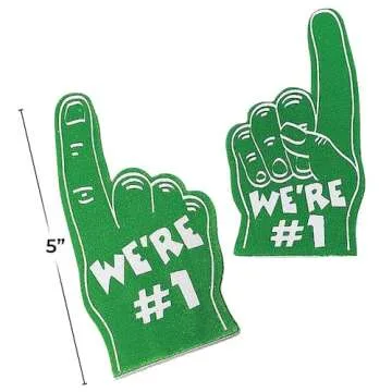 Green Mini We're Number One Foam Fingers (Set of 12)