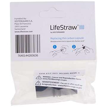 LifeStraw Carbon Capsule Replacement Filter for Go Bottle 2-Stage & Steel (2-Pack)