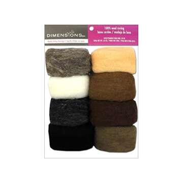 Dimensions Eco-Friendly Needle Felting Wool Roving - 8 Pack
