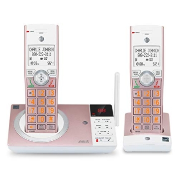 AT&T CL82257 DECT 6.0 2-Handset Cordless Phone for Home with Answering Machine, Call Blocking, Calle...