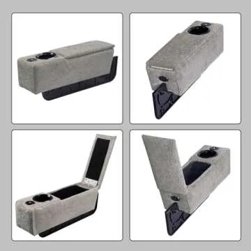 ARMRESTO Multifunctional Sofa Armrest, Couch Armrest with Wireless Charge Stand, Removable Couch Caddy with Storage,Including LED Reading Light,Pewter