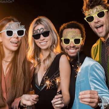 KatchOn Happy New Year Glasses 2025 Pack of 6 Stylish