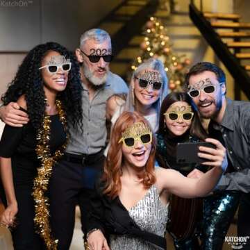 KatchOn Happy New Year Glasses 2025 Pack of 6 Stylish