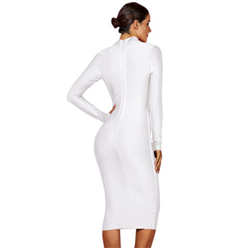 UONBOX Deep Plunge V Neck Bandage Dress for Women