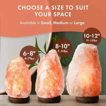 The Body Source Himalayan Salt Lamp 6-8 inches (4-7Ib), Includes Lamp Dimmer Switch and Night Light - All Natural Salt Lamp with Handcrafted Wooden Base and Salt Lamp Light Bulb Replacement
