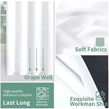 QUEMAS Blackout Curtains 63 Inch 2 Panel Set for All Rooms