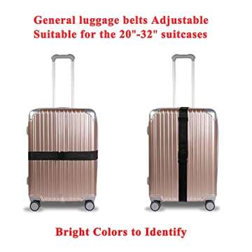 Adjustable Luggage Straps - Bright Colors & Quick Release