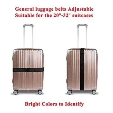 Adjustable Luggage Straps - Bright Colors & Quick Release