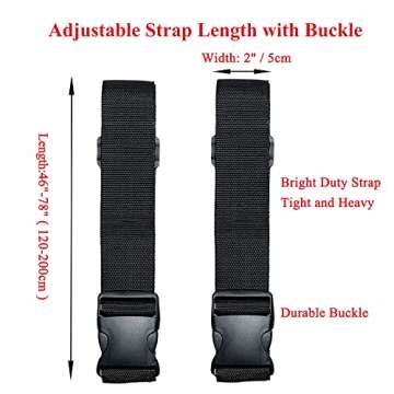 Adjustable Luggage Straps - Bright Colors & Quick Release