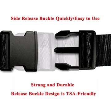 Adjustable Luggage Straps - Bright Colors & Quick Release