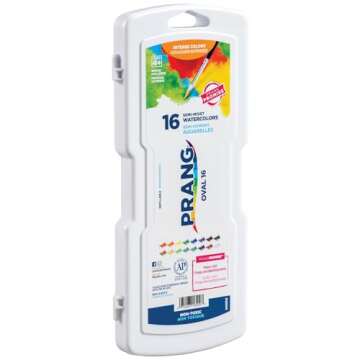 Prang Oval Pan Watercolor Paint Set, 16 Assorted Colors, 1 Count