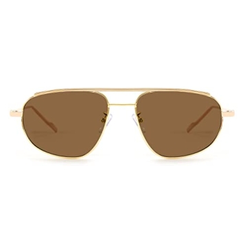 FEISEDY Retro Aviator Sunglasses - Stylish Metal Oval Shades