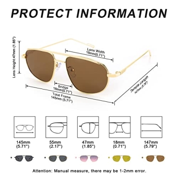 FEISEDY Retro Aviator Sunglasses - Stylish Metal Oval Shades