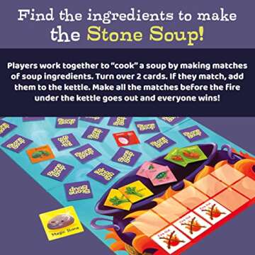 Peaceable Kingdom Stone Soup Memory Game for Kids