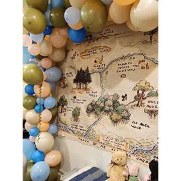 100 Acre Woods Bear Backdrop Baby Shower 7x5 Bear Background Happy Birthday Bear Home Map Backdrops for Kids One Year Old