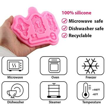 Mujiang Vintage Key Cake Fondant Mold Belt Hinge Screws Silicone Molds For Sugar Gum Cupcake Topper ...