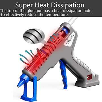 NSNSWA Hot Glue Gun, 60W Full Size High Temp Hot Melt Glue Gun Kit with 10pcs Glue Sticks for DIY, Crafts and Quick Repair