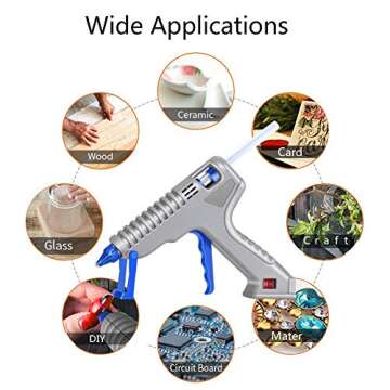 NSNSWA Hot Glue Gun, 60W Full Size High Temp Hot Melt Glue Gun Kit with 10pcs Glue Sticks for DIY, Crafts and Quick Repair