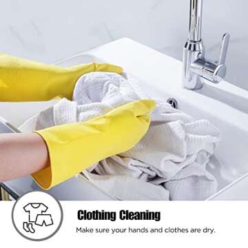 IUCGE Colorful Rubber Cleaning Gloves Set for Dishwashing
