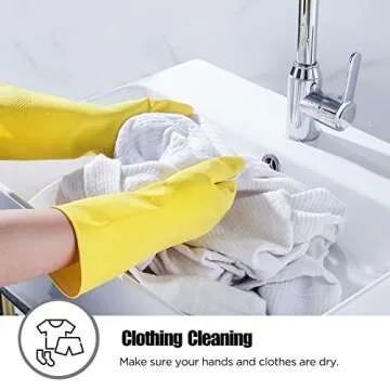 IUCGE Colorful Rubber Cleaning Gloves Set for Dishwashing