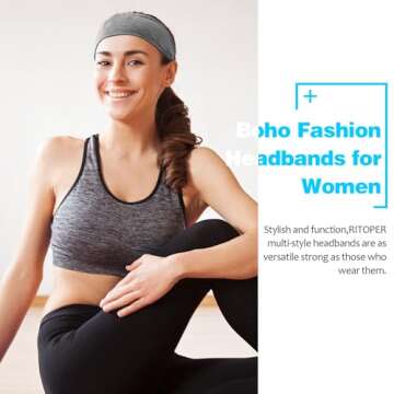 Stylish RITOPER Headbands for Women - Non-Slip & Comfortable