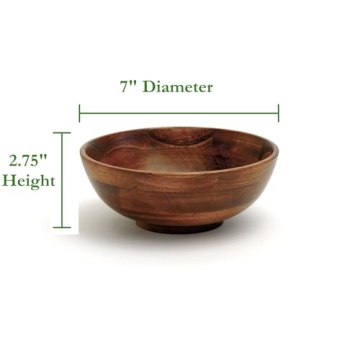 Cherry Finished Footed Serving Bowl - 7" Diameter