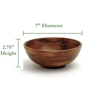 Cherry Finished Footed Serving Bowl - 7" Diameter