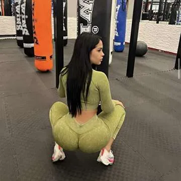 ABOCIW Long Sleeve Seamless Workout Sets for Women
