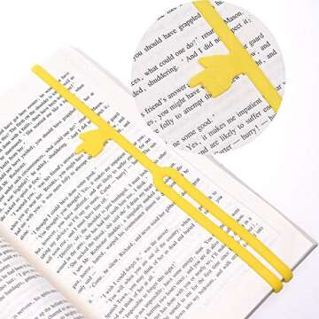 TEKEFT 7 pcs Finger pointer bookmark elastic book mark strap - Random Color- (7 Color)