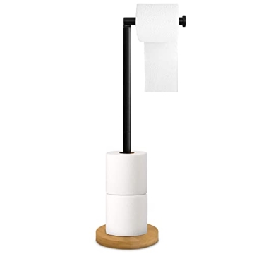 Elegant and Sturdy Toilet Paper Holder Stand with Storage - Quick Assembly and Modern Design