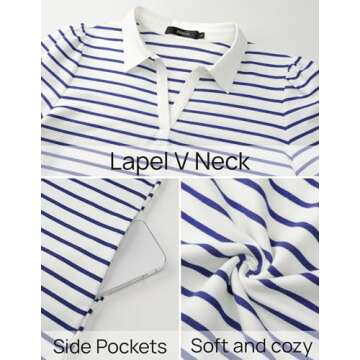 ZESICA Summer Striped Mini Dress for Women - Casual Style