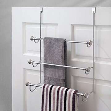 iDesign Over the Door Towel Rack - York Collection