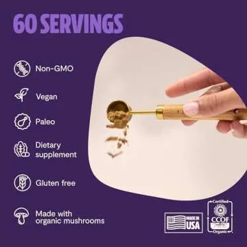 FreshCap Lions Mane Supplement Powder 14,000mg - Lions Mane Mushroom, Lions Mane Extract, Lion's Mane Mushroom, Mushroom Supplement for Focus & Memory, Organic Lions Mane Powder (60 Servings)