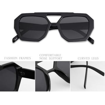 Trendy AENMTU Hexagon Aviator Sunglasses for Everyone
