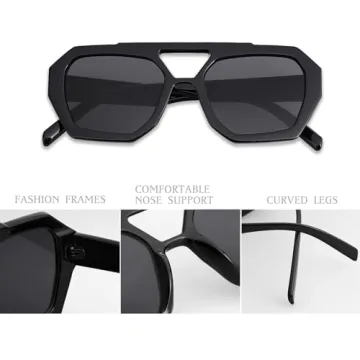 Trendy AENMTU Hexagon Aviator Sunglasses for Everyone